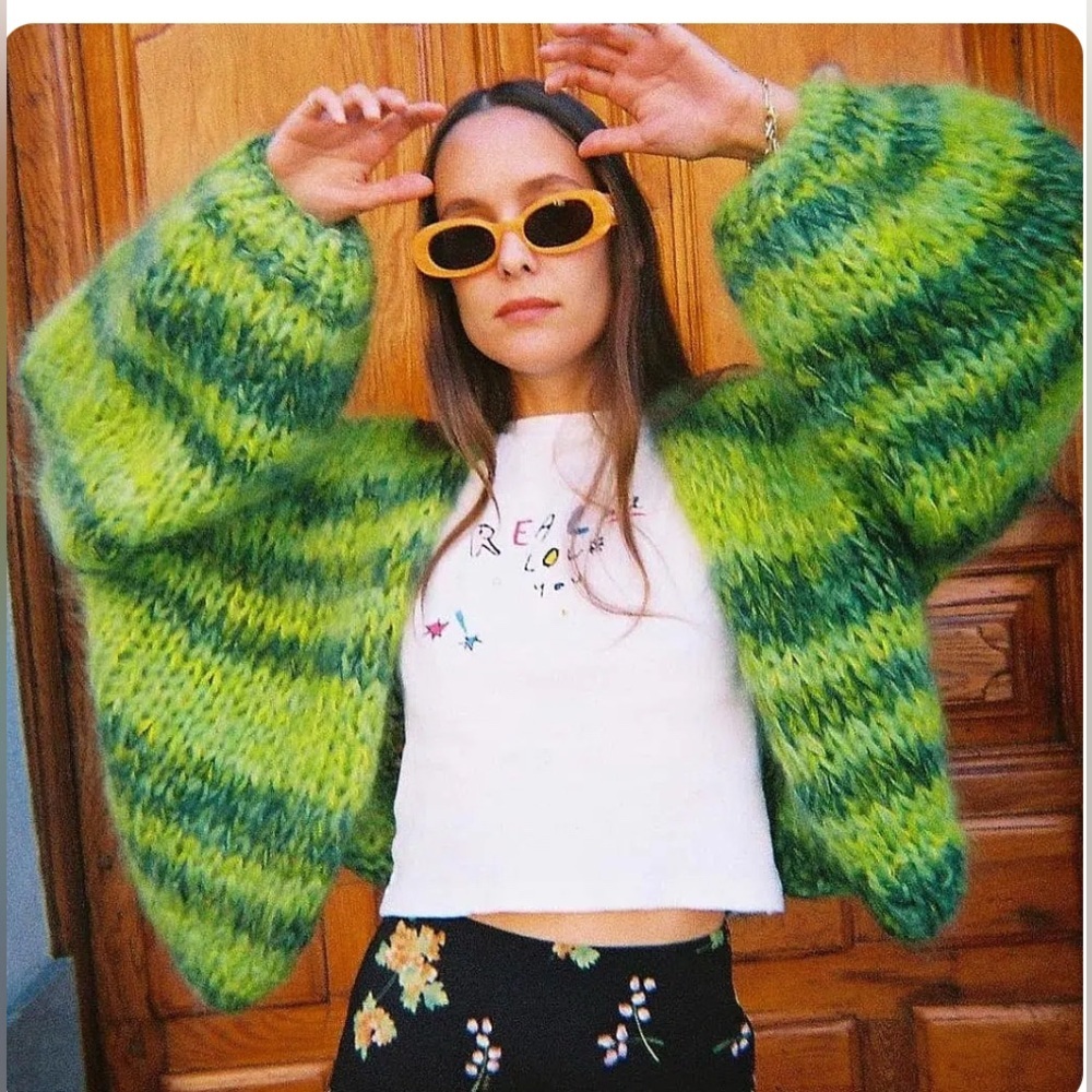 E WITH  LOVE  ZOE Cropped hand dyed cardigan - Picture 5 of 10